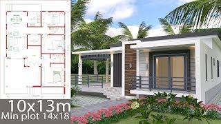 Sketchup Home Design Plan 10x13m with 3 Bedrooms