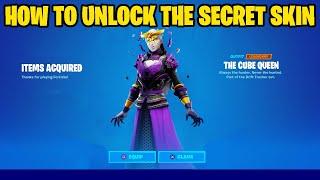 HOW TO UNLOCK THE SECRET SKIN IN FORTNITE! (CUBE QUEEN SKIN UNLOCKED)