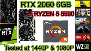 RTX 2060 6GB + Ryzen 5 5500 | 6 Games tested at 1440P & 1080P (2023)