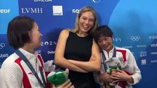 Quan Hongchan & Chen Yuxi surprised by Gu Ailing's press conference visit｜Paris 2024｜Olympics｜Diving