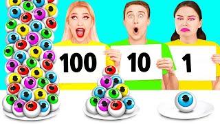 100 Layers of Food Challenge | Funny Situations by Ideas 4 Fun Challenge