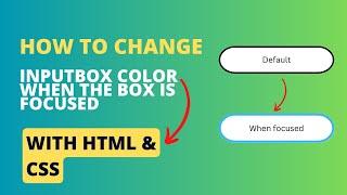 Change input border color - with Onfocus CSS pseudo class