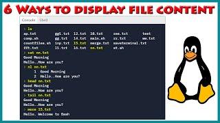 Displaying File Content using 6  Linux Commands | Linux Command line | Unix Command