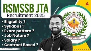 RSMSSB JTA Recruitment 2025 | Eligibility, Syllabus, Salary & Exam Pattern | By Sudhanshu Sir