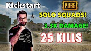 LG Kickstart - 25 KILLS (3.3K DAMAGE) - SOLO vs SQUADS! - PUBG