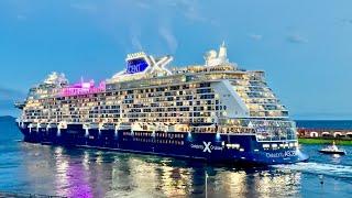 Celebrity Ascent Departure with Horn 4K in Ponta Delgada, Sao Miguel Azores  - 31.10.2024 #cruise