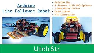 Arduino Uno | Arduino Line Follower Robot with 8 Line Sensors using Multiplexer and PID Controller