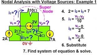 Electrical Engineering: Ch 3: Circuit Analysis  (8 of 37) Nodal Analysis w/ Voltage Sources: Ex. 1