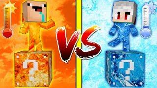 LUCKY BLOCK de CALOR VS LUCKY BLOCK de FRIO! NOOB VS PRO MINECRAFT en 1 bloque! #3