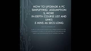 10 How to Upgrade a PC Assumptions