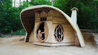 Build a Log Cabin and Live in the Wilderness - Build a Dome Kitchen, Walls, Doors - Part 2