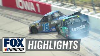 Austin Hill wrecks Johnny Sauter; Sauter retaliates under caution | NASCAR on FOX HIGHLIGHTS