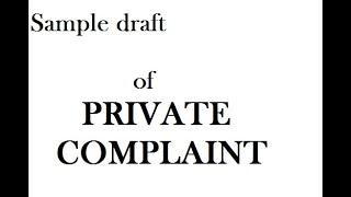 How to write Private Complaint in criminal court # Legal Drafting # Legal Drafts