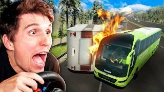 WOHNWAGEN-UNFALL auf der AUTOBAHN | Fernbus Simulator