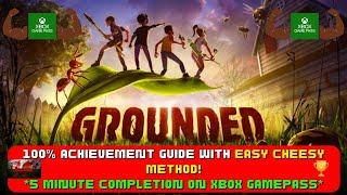 Grounded - 100% Achievement Guide *EASY CHEESY Method* (5 Minute Completion) FREE On Gamepass!