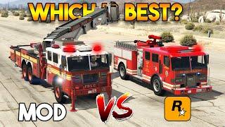 GTA 5 FIRE TRUCK VS MODDED FIRE TRUCK (ROCKSTAR GAMES VS MODDER)