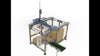 Робот паллетайзер, автоматическая укладка коробок на паллет