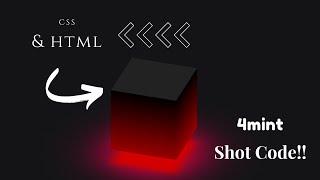 3d cube animation css | Using only Css & html