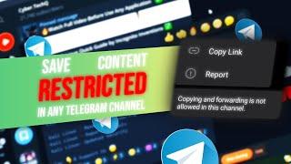 Save Restricted Contents from Any Telegram Channel & Groups || MR Eleven MR11