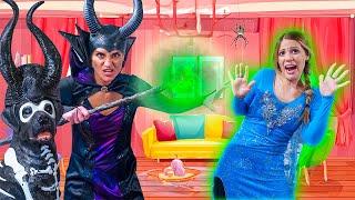 Maleficent and Frozen Elsa Magic Pretend Play! Magical Pranks Gone Too Far??