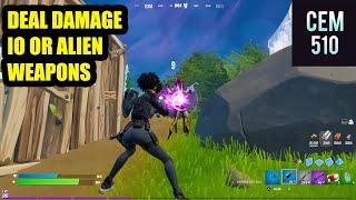 Deal damage with IO or Alien weapons Fortnite Season 7 Week 5 Challenges