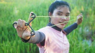 How To Make Creative Powerful Steel Slingshot | Powerful Steel Slingshot Vs Cokes