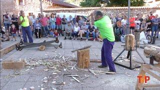 Exhibición de corte de troncos en Neila