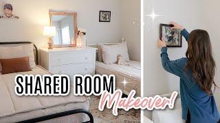 Shared Bedroom Transformation with Calm and Cohesive Kid's Bedroom Decor 3