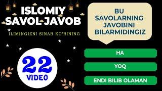 Islomiy savol javob #22 | diniy savol javoblar | исломие савол жавоб Abdullloh domla #savoltv