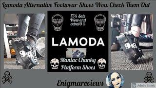 Lamoda Maniac Chunky Platform Wedged Shoes Skulls Awesome...