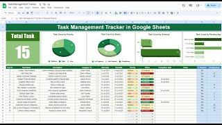 Task Management Tracker in Google Sheets | Step by Step tutorial