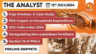 The Analyst 13th July 2024 Current Affairs Today | Vajiram and Ravi Daily Newspaper Analysis