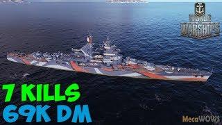 World of WarShips |  Charles Martel | 7 KILLS | 69K Damage - Replay Gameplay 4K 60 fps