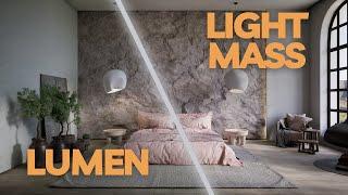 UE5 | Сравнение запеченного света Lightmass и Lumen | Bake vs Lumen Unreal Engine 5.2