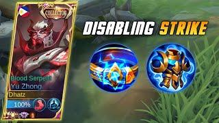 DISABLING STRIKE EMBLEM WITH SLOW OF THUNDER BELT PERFECT COMBO! | YU ZHONG EMBLEM SET 2022 - MLBB