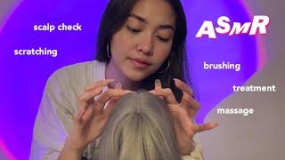ASMR ⟡ Wig on mic | Scalp check, hair brushing, treatment, scratching, massage (BM/Malaysia)