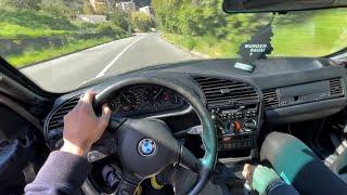 POV: BMW E36 320i Fast Driving on Mountain Road w/ Powerslides