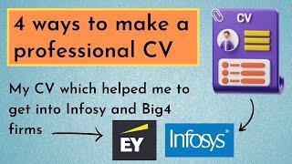 How to make a professional CV/Resume|Free Resume making websites|Resume writing tips