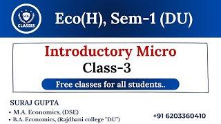 Class 3 | Introductory Microeconomics | Ch-5 (Mankiw) | Unit-2 | Economics(H),Sem-1 | By SIG CLASSES