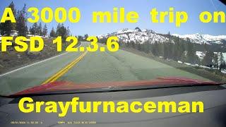 A 3000 mile trip on Tesla FSD 12. 3. 6