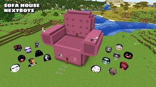 SURVIVAL SOFA CHAIR HOUSE WITH 100 NEXTBOTS in Minecraft - Gameplay - Coffin Meme