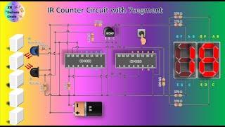 IR Counter circuit using CD4033 and 7-segment,2 Digits display counter using IR LEDs and CD4033