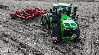 John Deere 9520 RX + HORSCH Tiger 6 MT качественная заделка кукурузной соломы.