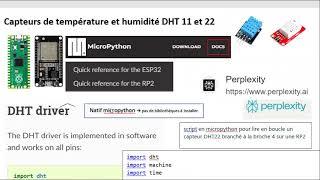 ia Perplexity & Capteurs DHT 11 ou DHT 22 micropython sur RP2 ou ESP32