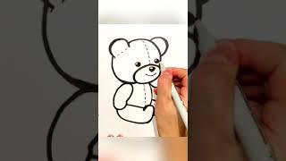 Раскраска Медвежонок | Bolalar uchun ayiqcha Teddi rasm chizish | How To Draw Teddy bear EASY