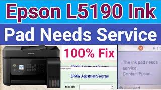 epson l5190 ink pad needs service || epson l5190 resetter free download || epson l5190 error e-11