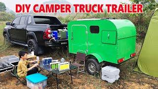 Build a mini Camper Pickup truck trailer