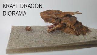 Krayt Dragon Diorama from star wars the mandolorian/ polymer clay and resin art