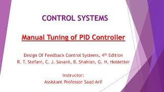 Manual Tuning of PID Controller Parameters