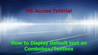 How to Create a Default Text on Combobox or Textbox